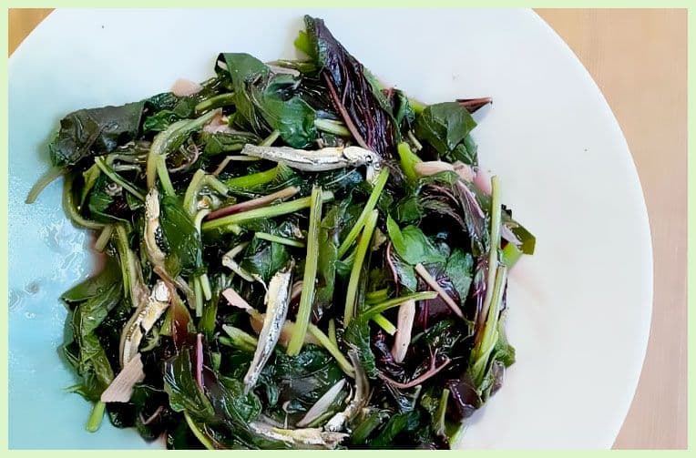 紅莧菜炒小魚乾