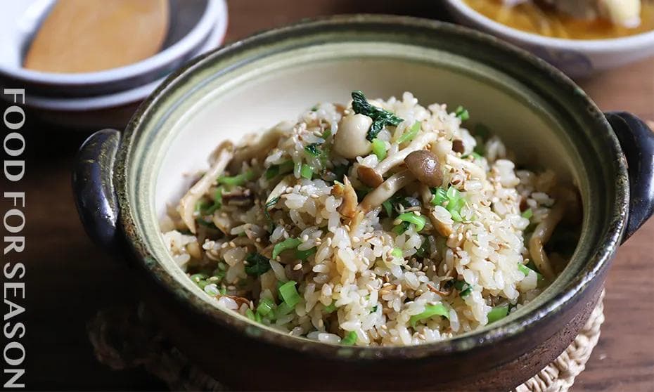 麻油高粱芥菜鮮菇炒飯